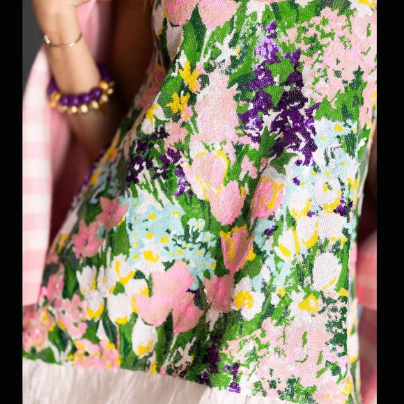 Sparkling Blossoms Feather Tunic - Picture 4 of 4